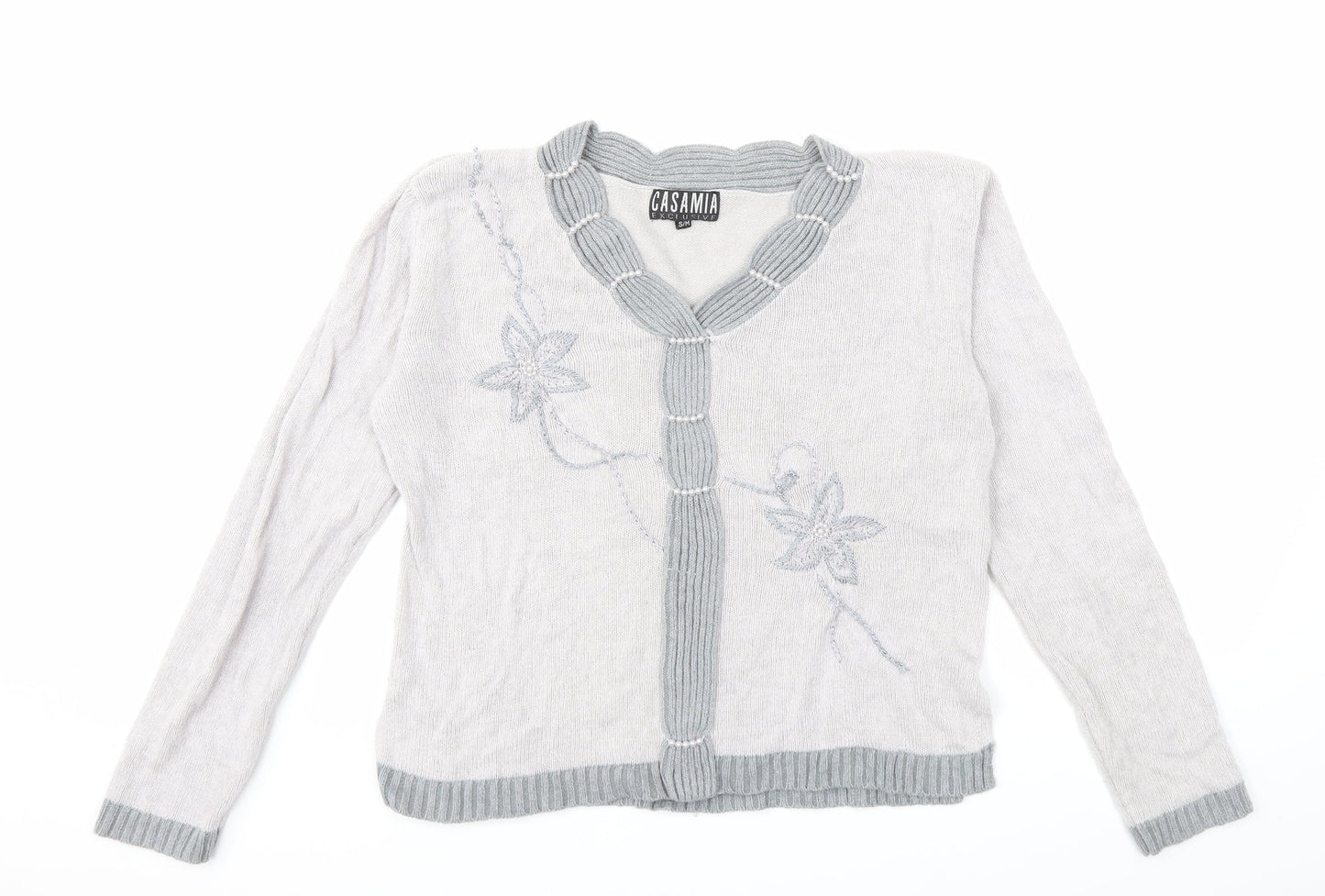 casamia Womens Grey  Knit Pullover Jumper Size S