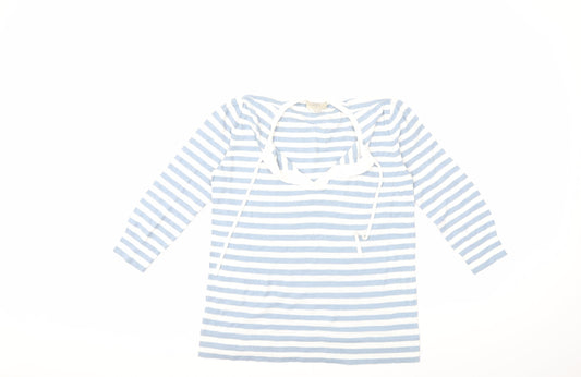 LOFT Womens Blue Striped Knit Pullover Jumper Size M