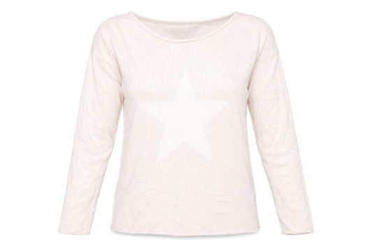 Front view of Costes women’s beige knit jumper, size M, - star