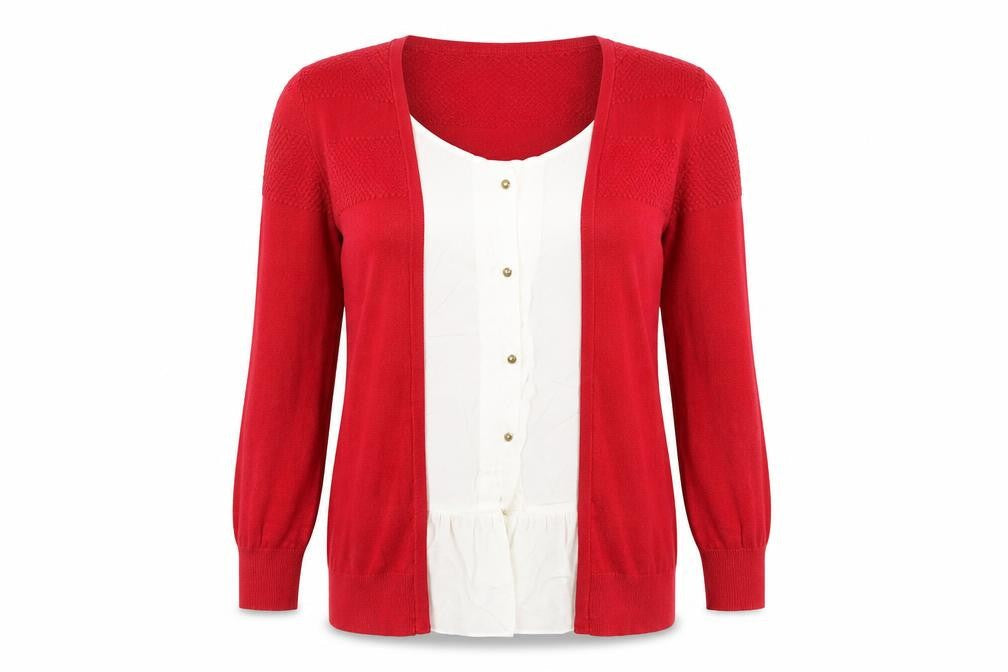 NEXT Womens Red  Knit Cardigan Jumper Size 12