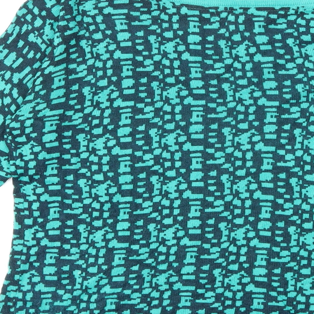 Per Una Womens Green Geometric Knit Pullover Jumper Size 12