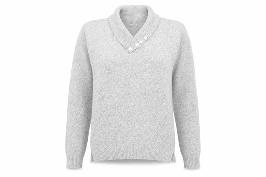 Front view of Pure & Natural women’s grey knit jumper, size M
