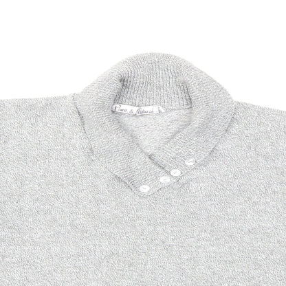 Close-up detail of Pure & Natural women’s grey knit jumper, size M