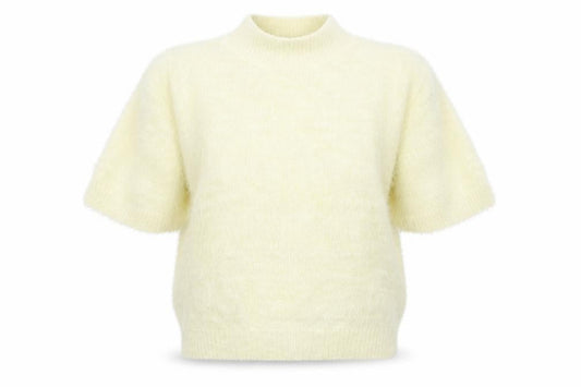 Front view of Atmosphere women’s yellow knit jumper, size UK 8