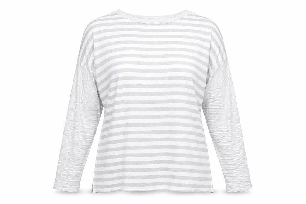 post card Womens Blue Striped Knit Pullover Jumper Size L