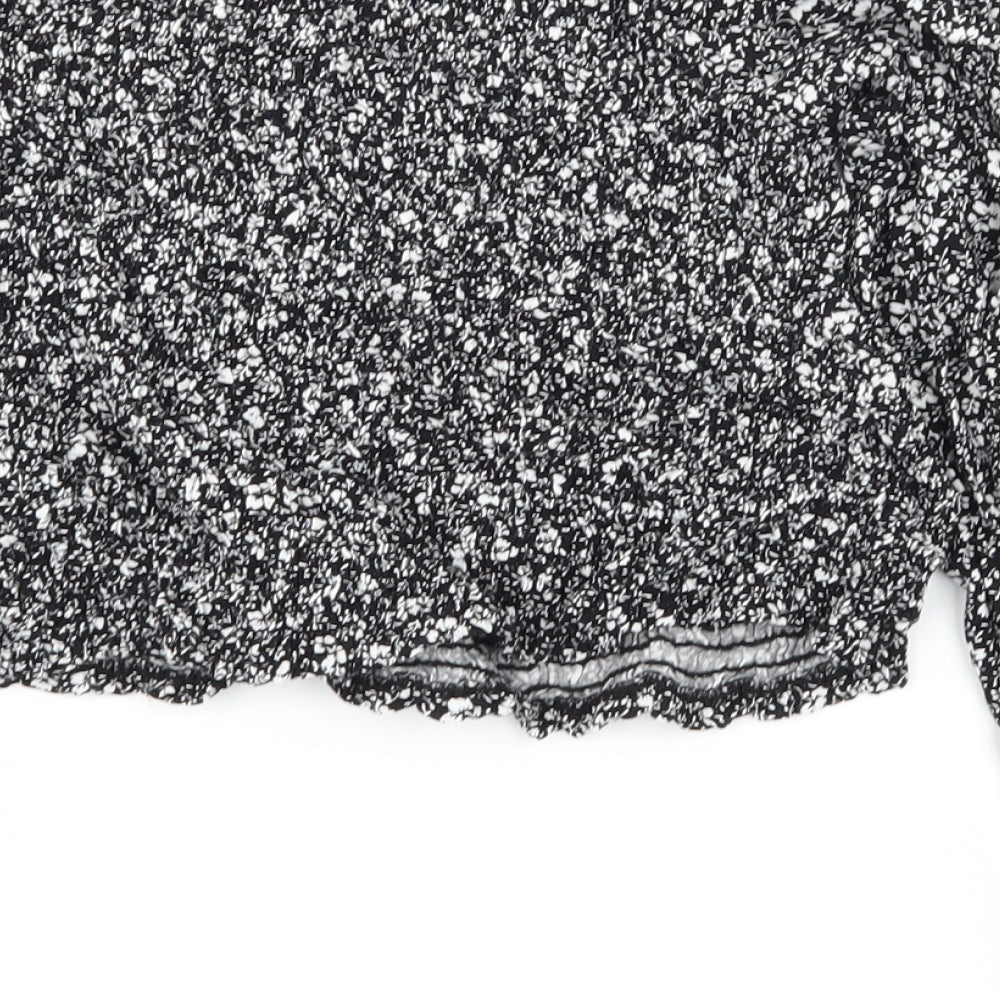 New Look Womens Black Floral  Basic Blouse Size 8