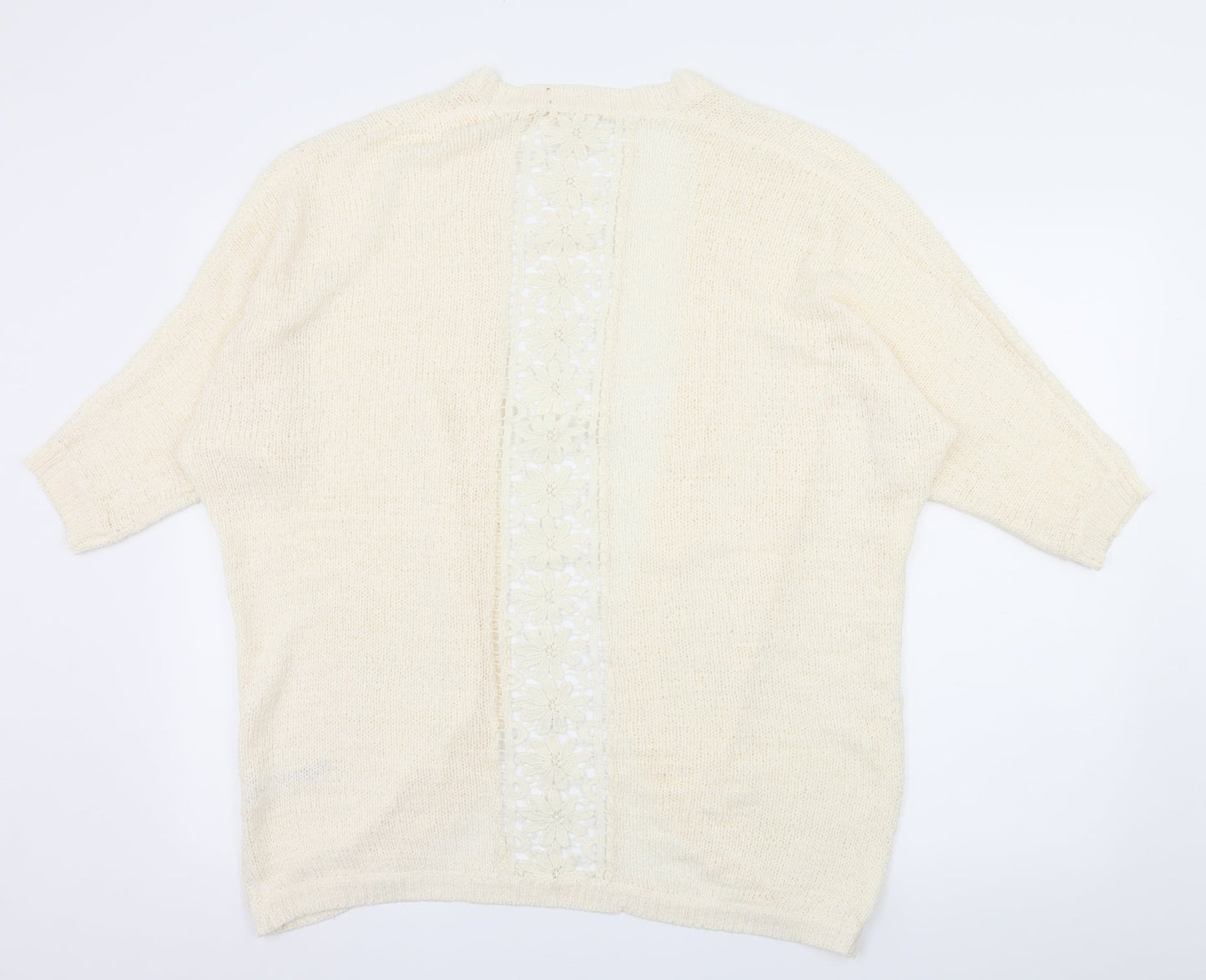 George Womens Ivory  Knit Cardigan Jumper Size M  - Lace detail
