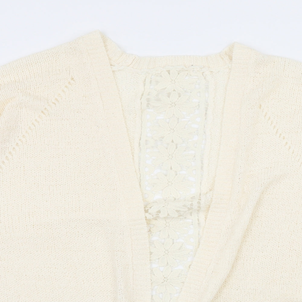 George Womens Ivory  Knit Cardigan Jumper Size M  - Lace detail