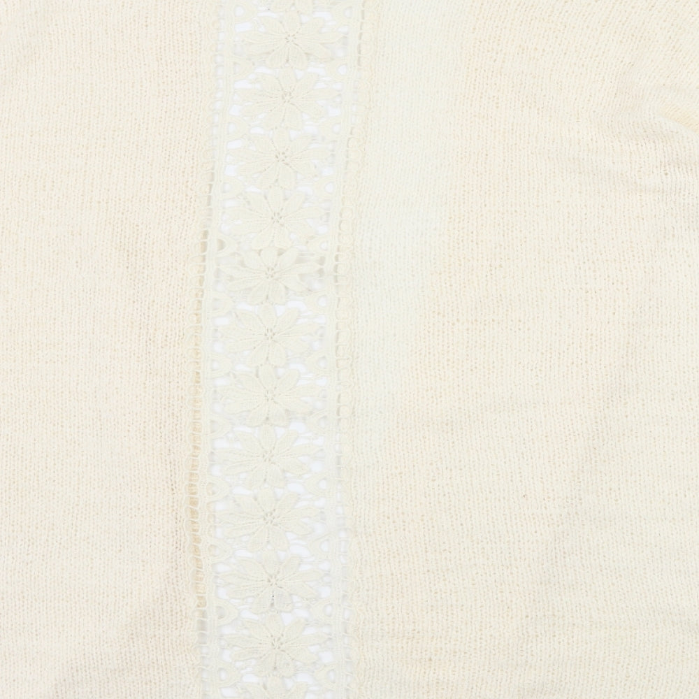 George Womens Ivory  Knit Cardigan Jumper Size M  - Lace detail