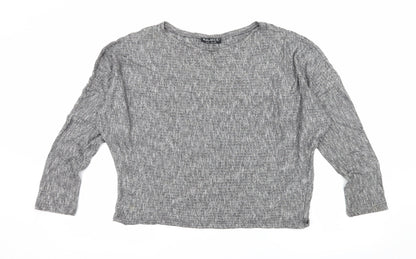 Additional front view of Select women’s grey knit jumper, size UK 12