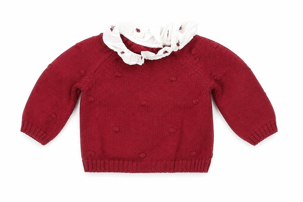 Nutmeg Girls Red  Knit Pullover Jumper Size 0-3 Months