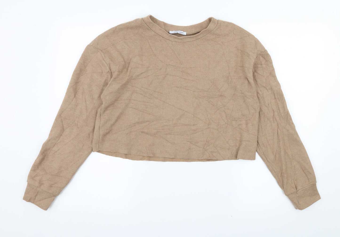 Zara Womens Brown  Jersey Pullover Sweatshirt Size S