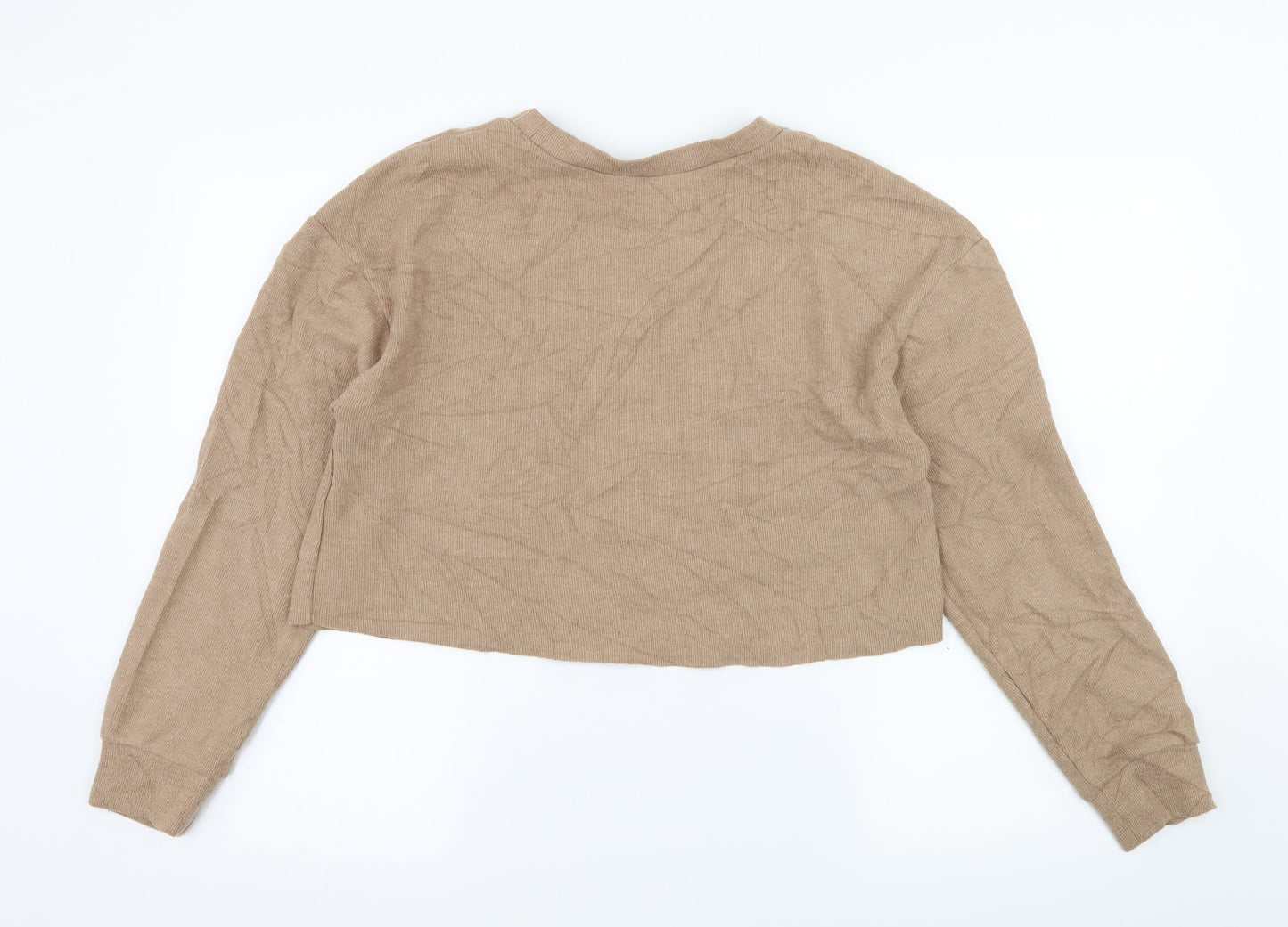 Zara Womens Brown  Jersey Pullover Sweatshirt Size S