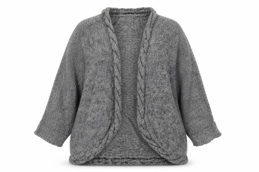 H&M Womens Grey  Knit Cardigan Jumper One Size
