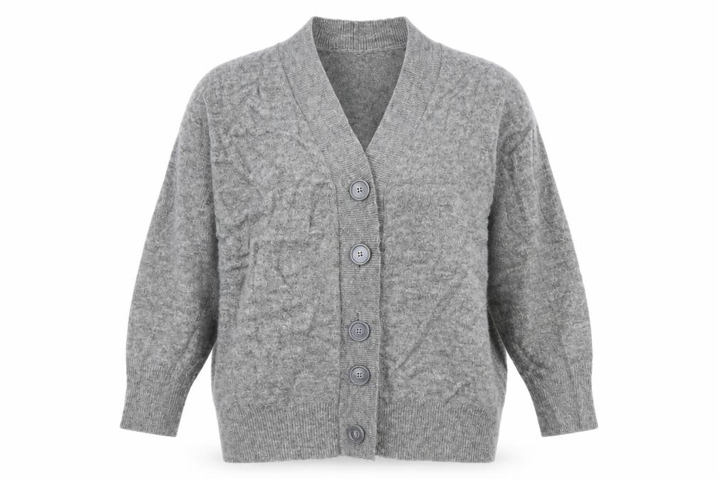 HM& Womens Grey  Knit Cardigan Jumper Size S