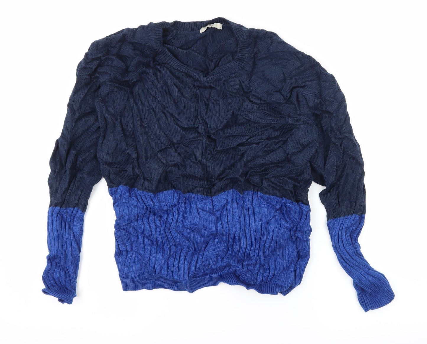 TU Womens Blue  Knit Pullover Jumper Size 14