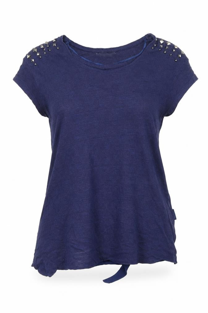 Zara Womens Blue  Knit Basic T-Shirt Size S  - Sheer back