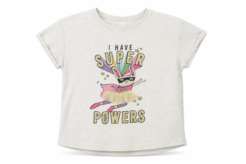 NEXT Girls Green  Jersey Basic T-Shirt Size 3-4 Years  - I Have Super Powers