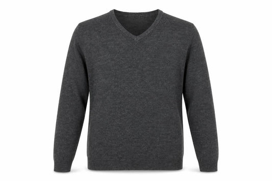Front view of Marks & Spencer men’s grey knit jumper, size L