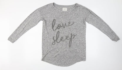 Additional front view of Boux Avenue women’s grey basic t-shirt, size S