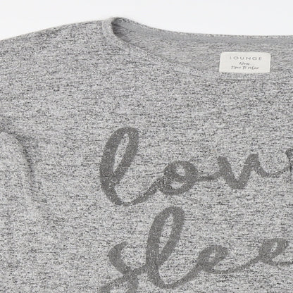 Close-up detail of Boux Avenue women’s grey basic t-shirt, size S