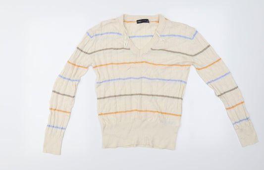 Marks and Spencer  Womens Ivory Striped  Pullover Jumper Size S