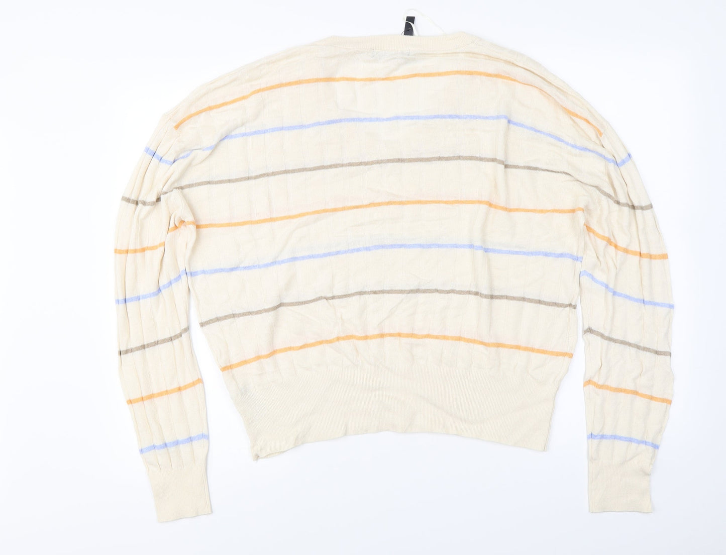 Marks and Spencer  Womens Beige Striped  Pullover Jumper Size XL