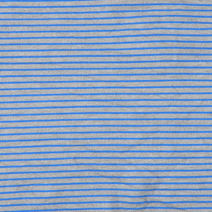 Brand and care label for Easy men’s grey striped jumper, size L