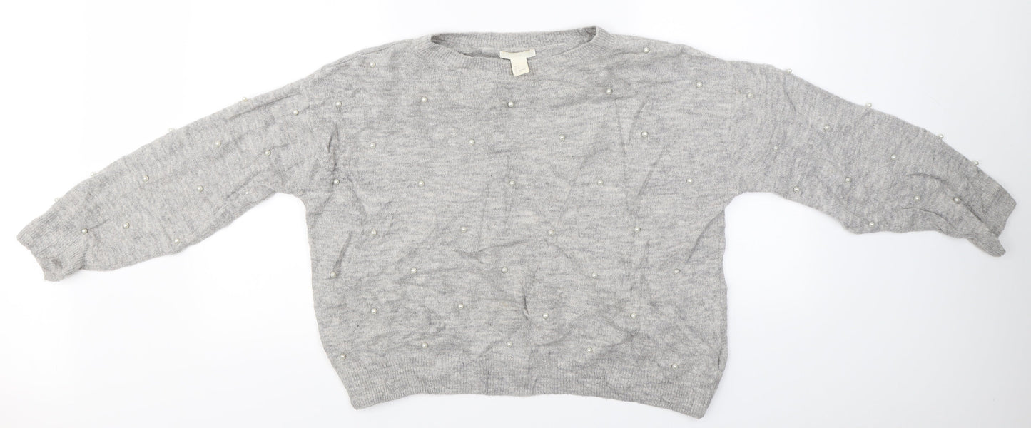 H&M Womens Grey   Pullover Jumper Size S