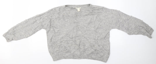H&M Womens Grey   Pullover Jumper Size S