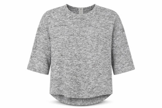 Front view of Primark women’s grey henley jumper, size S