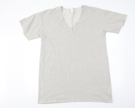 H&M Womens Ivory Striped  Basic T-Shirt Size L