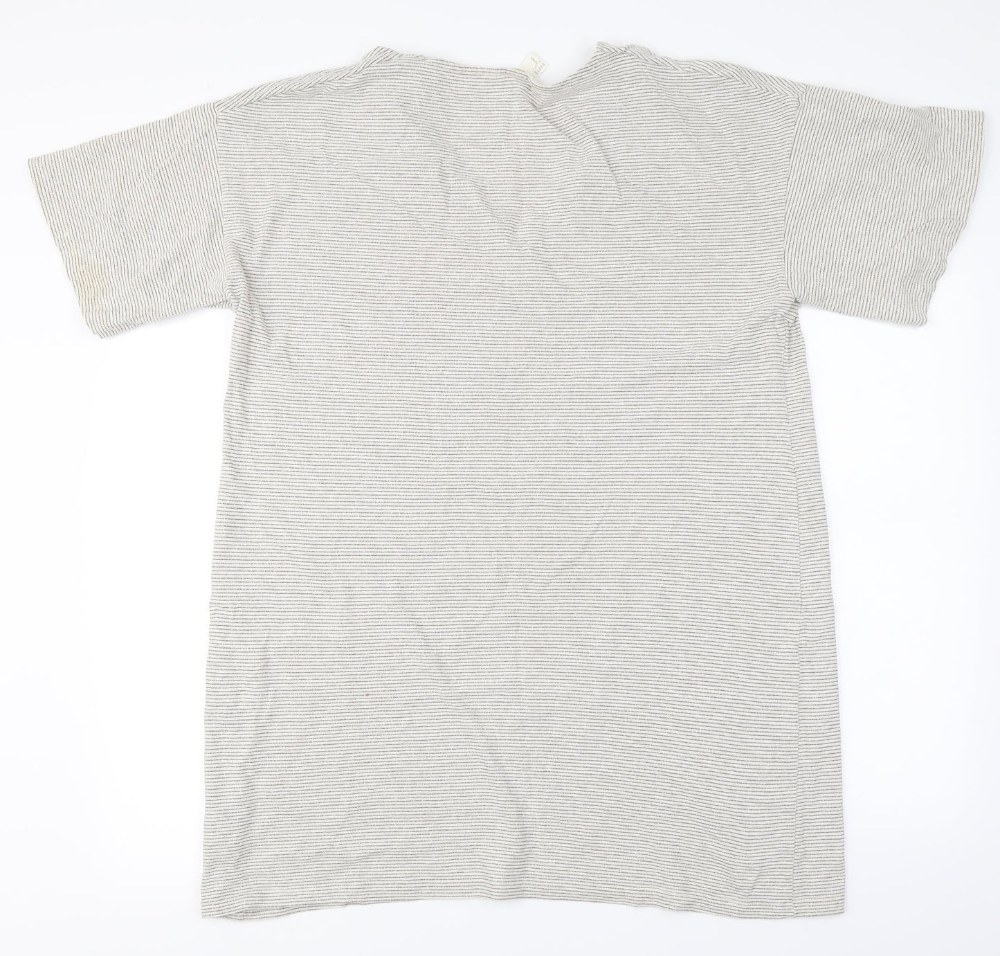 H&M Womens Ivory Striped  Basic T-Shirt Size L