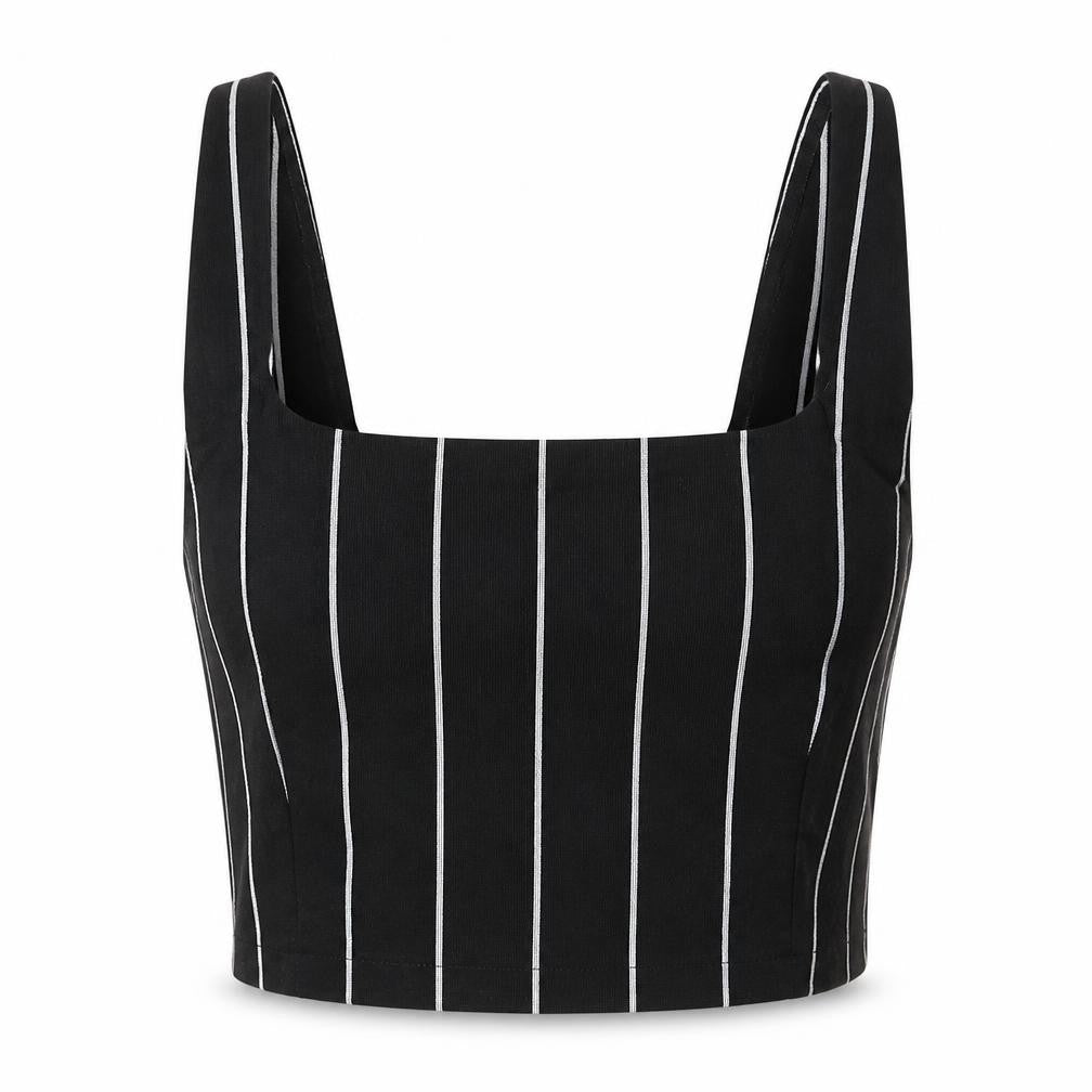 H&M Womens Black Striped  Ringer Tank Size 4