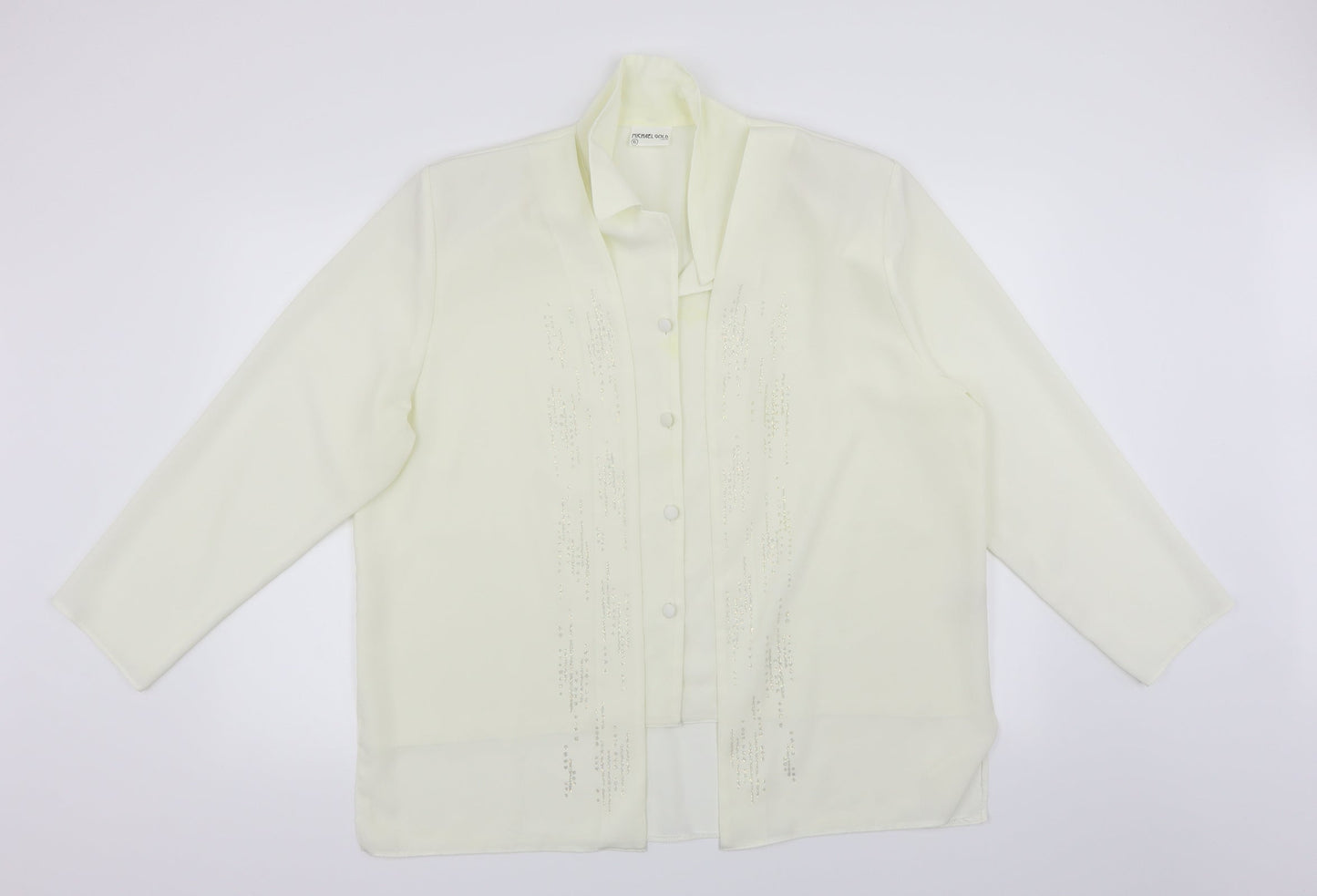 Michael Gold Womens White   Tunic Blouse Size XL