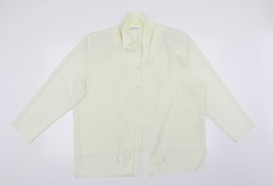 Michael Gold Womens White   Tunic Blouse Size XL