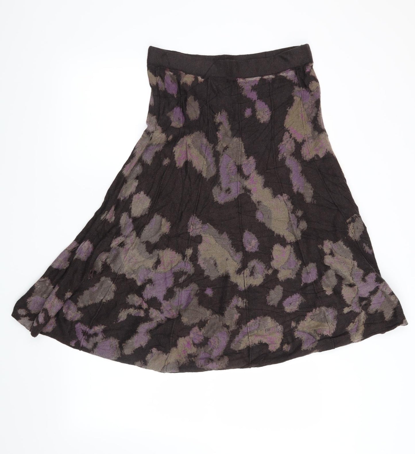 Preworn Womens Brown Geometric  A-Line Skirt Size M