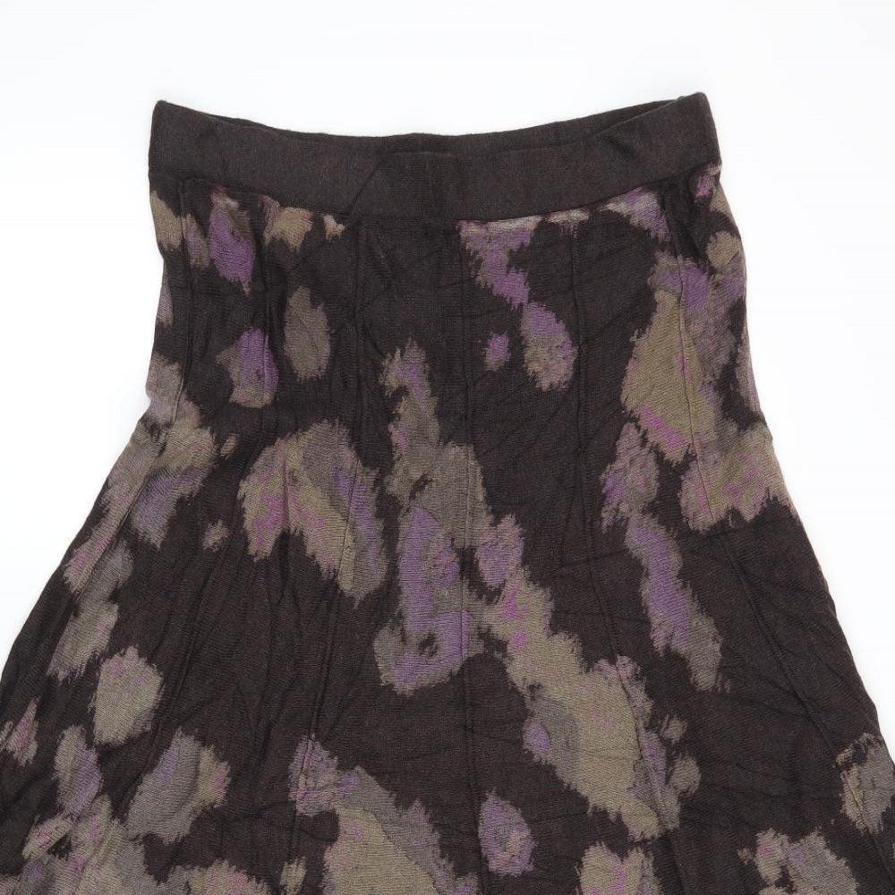 Preworn Womens Brown Geometric  A-Line Skirt Size M