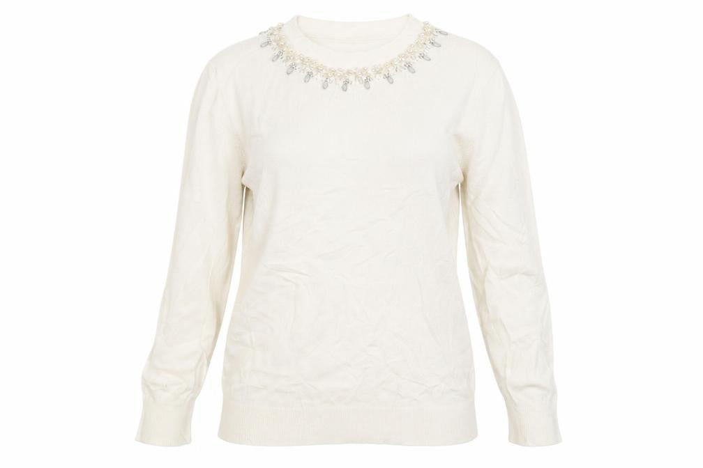 Warehouse Womens White   Pullover Jumper Size 10