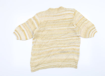 Back view of Next women’s yellow striped jumper, size UK 14