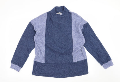 Additional front view of Tu women’s blue striped jumper, size UK 10