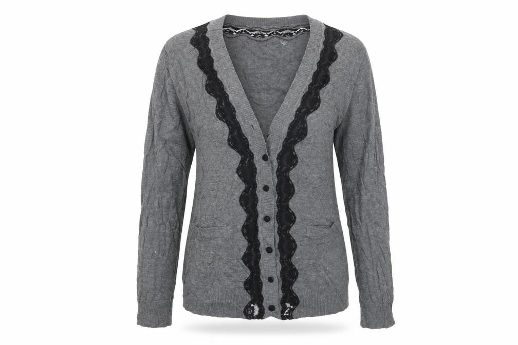Lux Womens Grey   Cardigan Jumper Size L