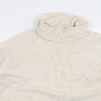 Close-up detail of F&F women’s beige jumper, size UK 12