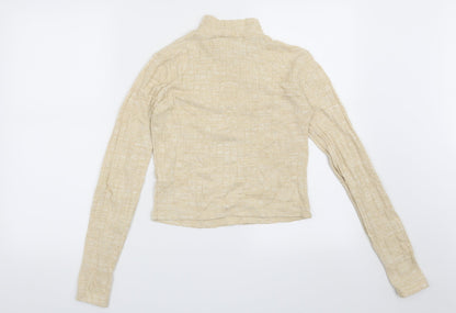 Back view of Miss Selfridge women’s beige jumper, size UK 8