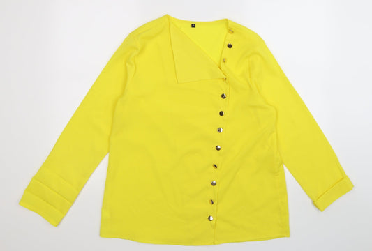Preworn Womens Yellow   Basic Button-Up Size M