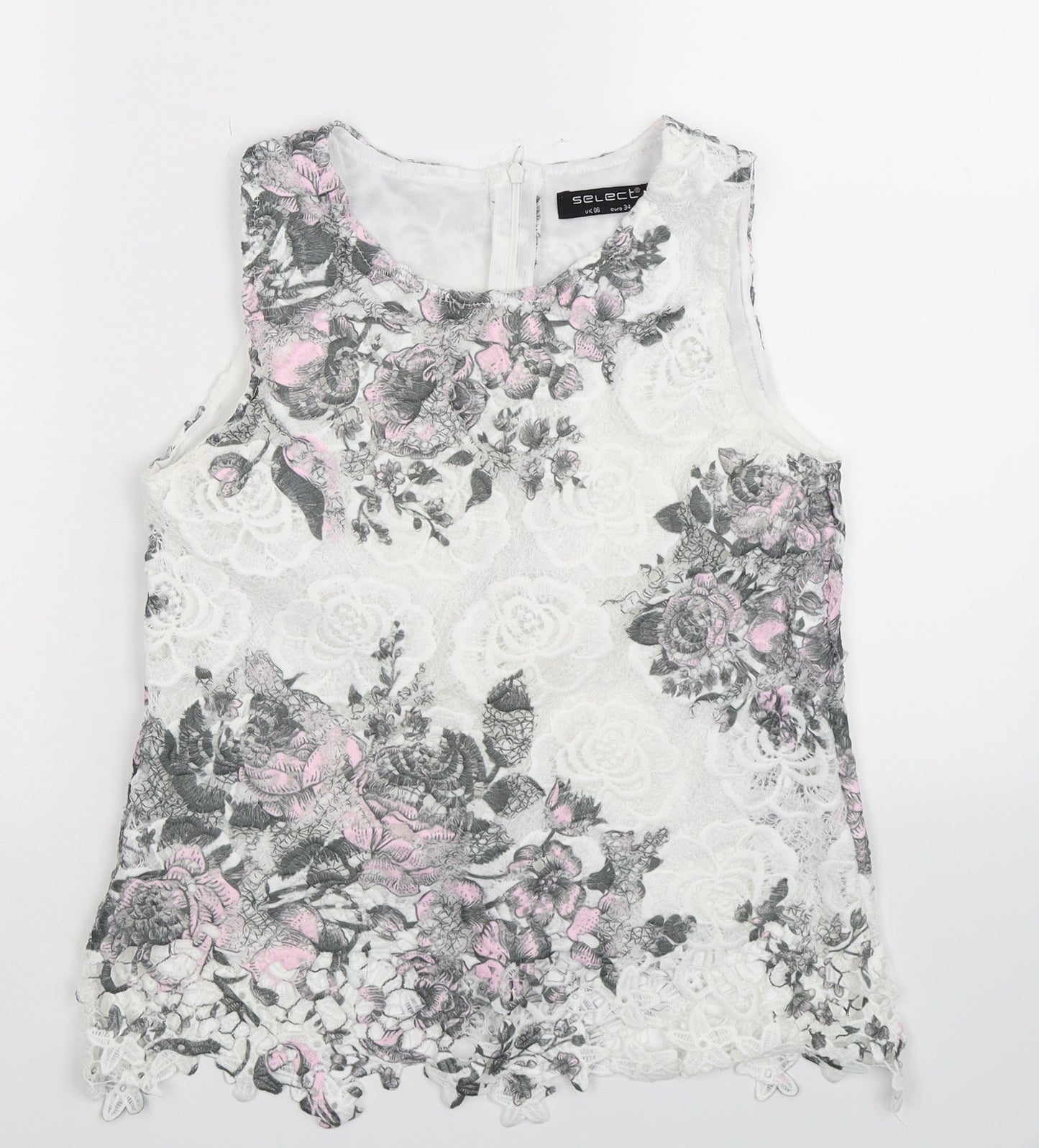 Select Womens Multicoloured Floral  Basic Tank Size 6