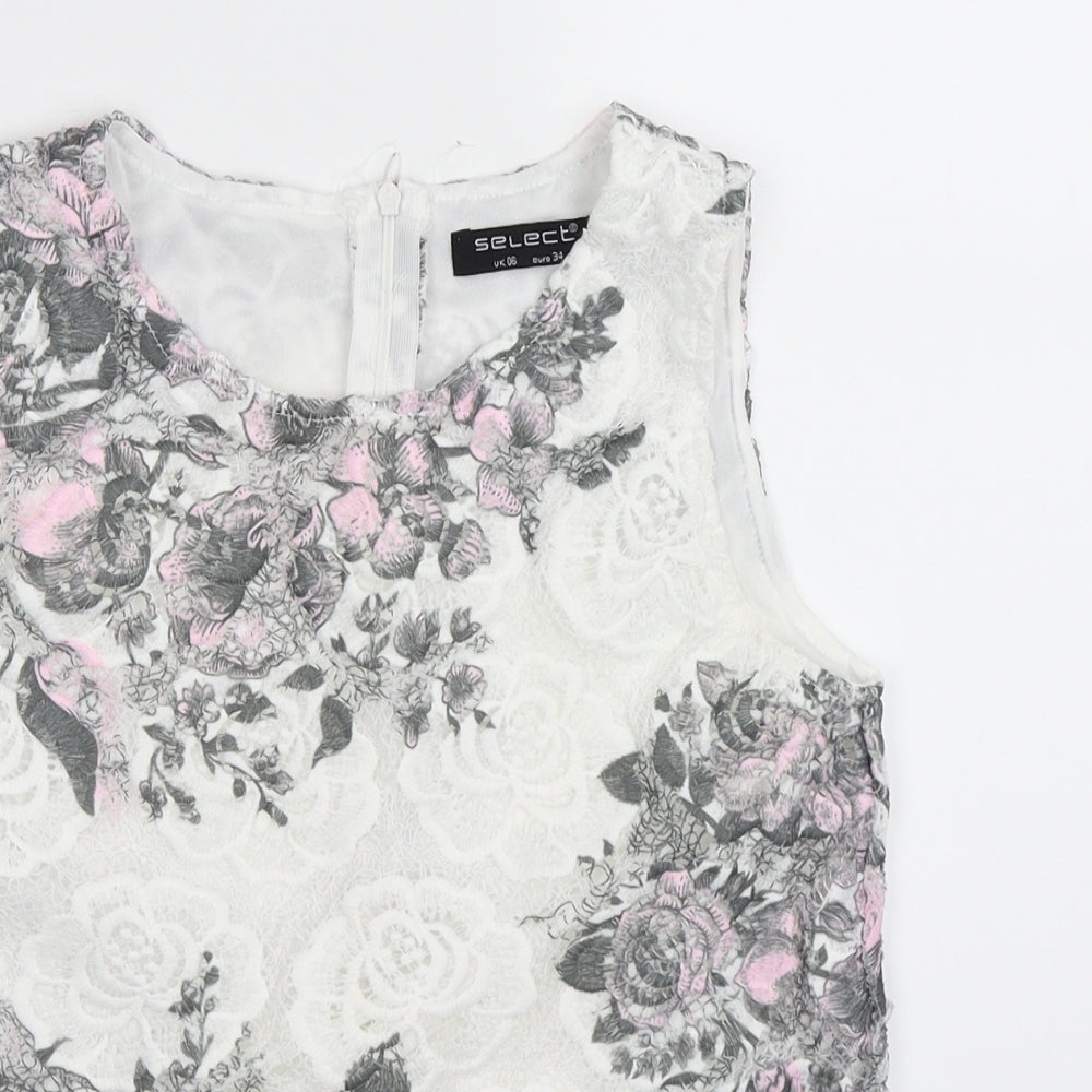 Select Womens Multicoloured Floral  Basic Tank Size 6
