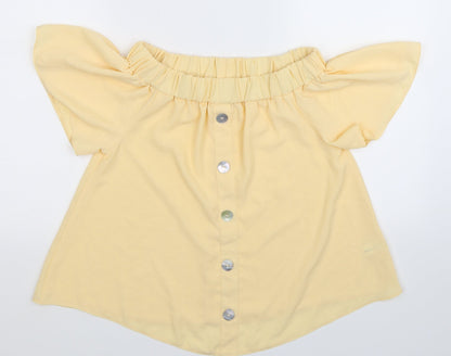 Front view of Select women’s beige basic blouse, size UK 8
