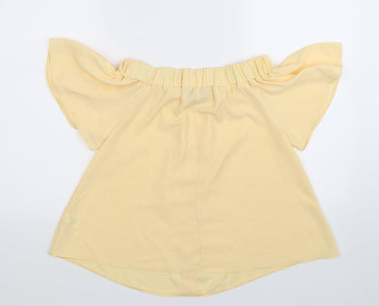 Back view of Select women’s beige basic blouse, size UK 8