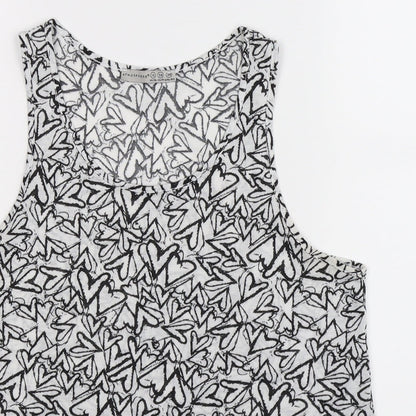 Close-up detail of Atmosphere women’s white basic tank, size UK 10